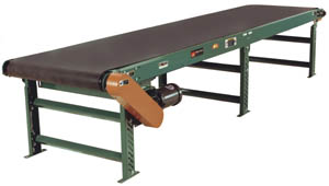 Box Style Slider Bed Belt Conveyor w/ Rounded End Plates